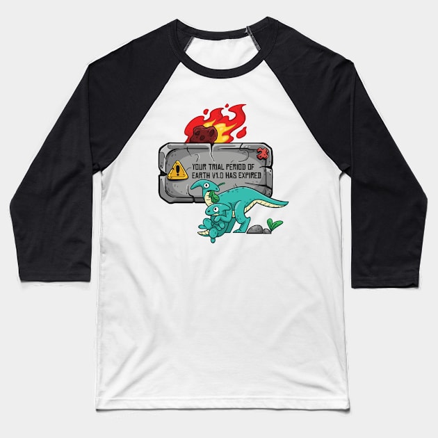 Dino Mama - Earth trial period Baseball T-Shirt by undeadPixel